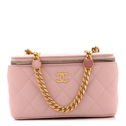 Chanel Caviar Quilted Pearl Enamel Small Vanity Case With Chain Light Pink 1 of 11