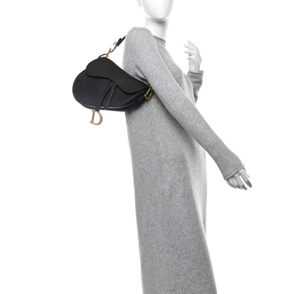 Christian Dior Grained Calfskin Saddle Bag Black 2 of 10