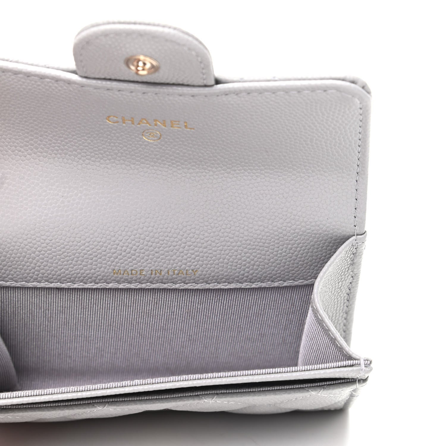 Chanel Caviar Quilted Flap Card Holder Wallet Grey 5 of 9