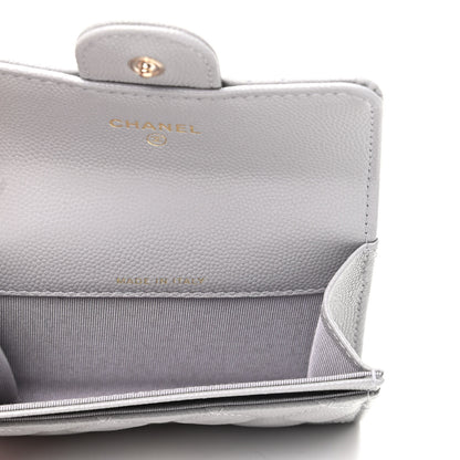 Chanel Caviar Quilted Flap Card Holder Wallet Grey 5 of 9