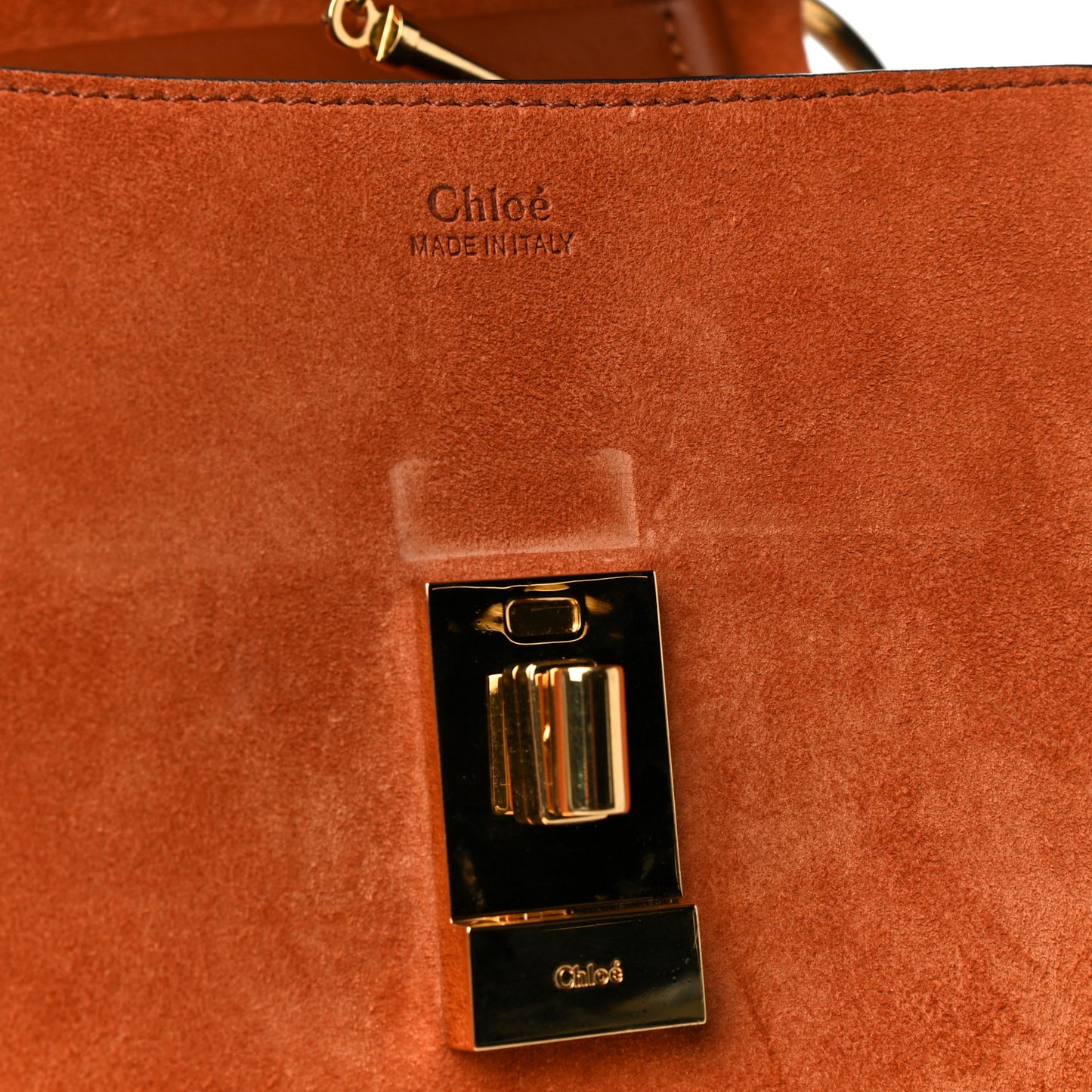 Suede Smooth Calfskin Drew Shoulder Bag Classic Tobacco