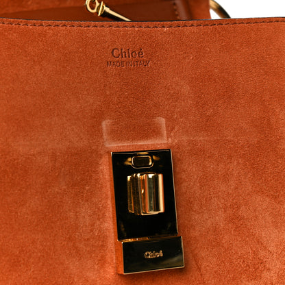 Chloe Suede Smooth Calfskin Drew Shoulder Bag Classic Tobacco 7 of 7