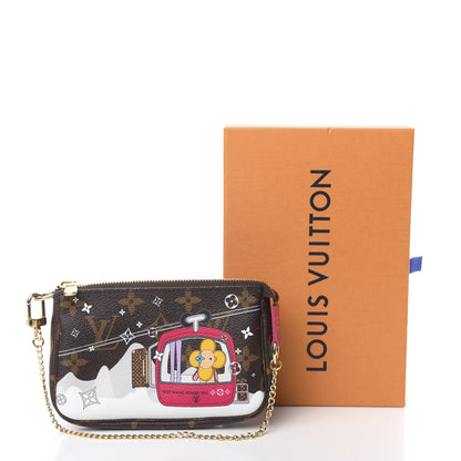 Louis Vuitton Monogram 2019 Christmas Animation Mini Courchevel Pochette Accessories Fuchsia 8 of 8