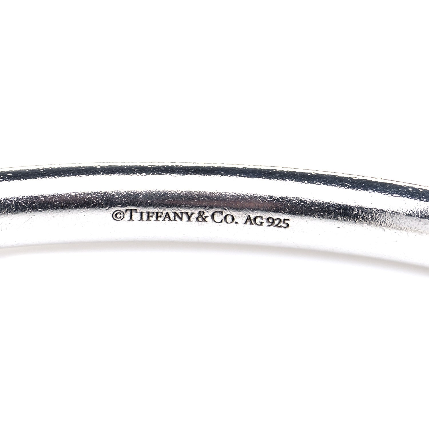 Tiffany Sterling Silver Diamond Return to Tiffany Narrow Circle Edge Cuff Bracelet 4 of 5