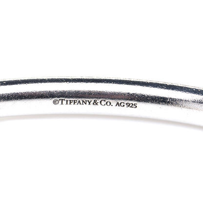Tiffany Sterling Silver Diamond Return to Tiffany Narrow Circle Edge Cuff Bracelet 4 of 5
