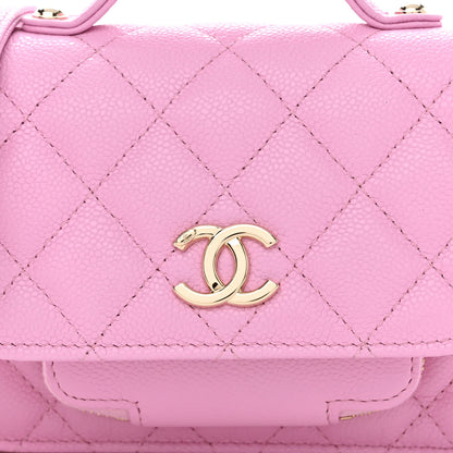 Chanel Caviar Quilted Business Affinity Clutch With Chain Flap Lilac 9 of 12