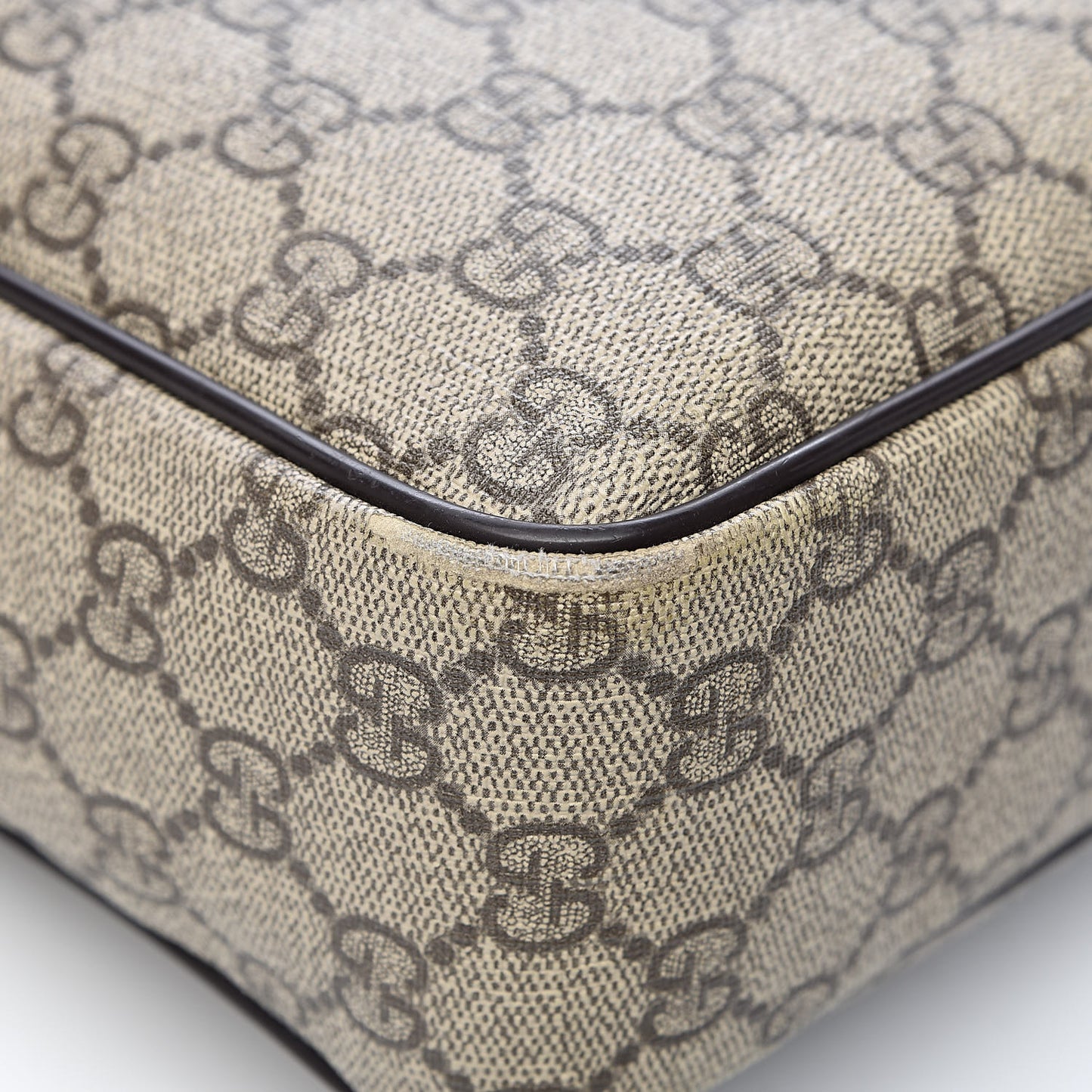 GG Plus Monogram Selleria Calfskin Medium Messenger Bag Beige Ebony Cocoa Dark Chocolate