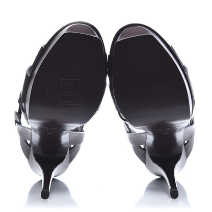 Saint Laurent Calfskin Tribute 105 Platform Sandals 37 Bordeaux 5 of 9