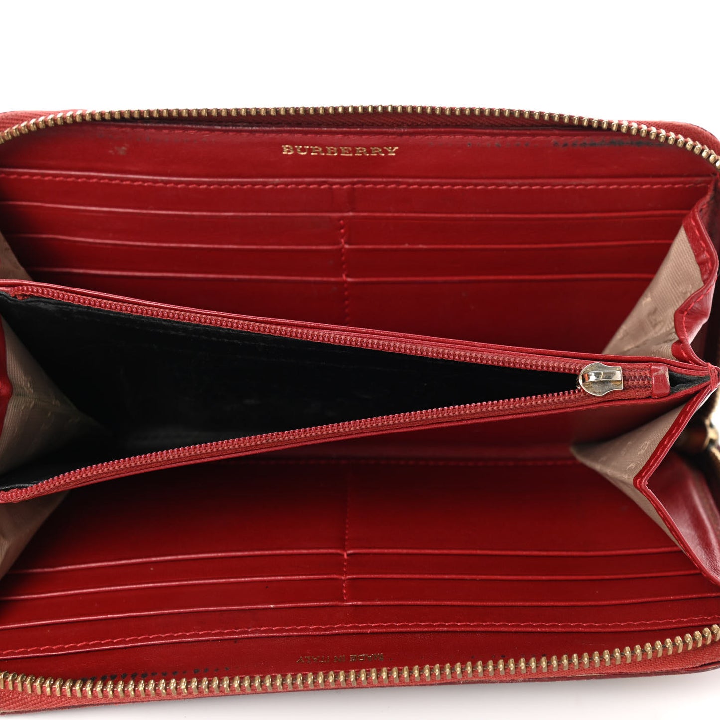 Haymarket Check Large Ziggy Zip Around Wallet Red