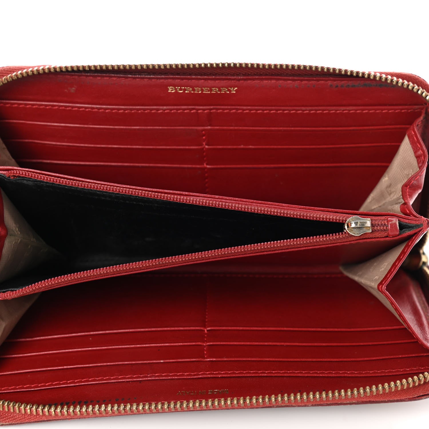 Burberry Haymarket Check Large Ziggy Zip Around Wallet Red 5 of 12
