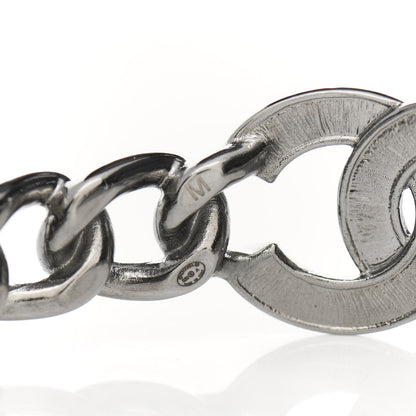 Chanel Metal Crystal Pearl Chain Mania CC Cuff Bracelet M Ruthenium 3 of 3