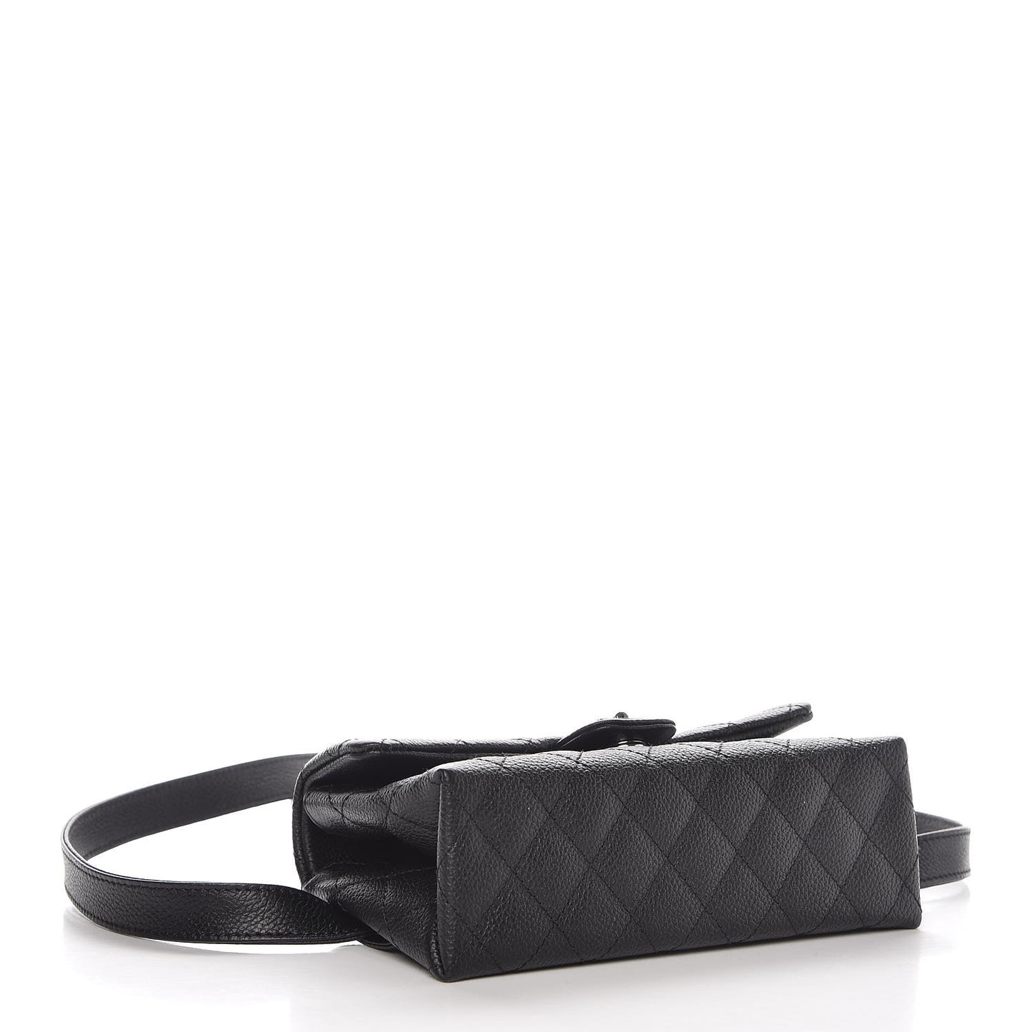 Grained Calfskin Quilted 2.55 Reissue Flap Belt Bag Clutch Black