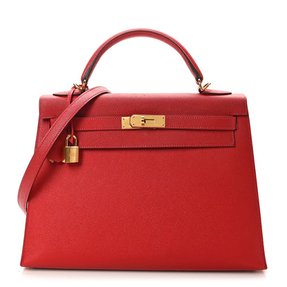 Hermes Epsom Kelly Sellier 32 Rouge Casaque 1 of 10