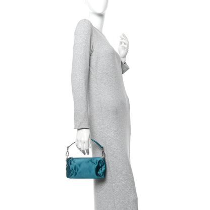 Prada Satin Soft Evening Bag Turchese 2 of 12
