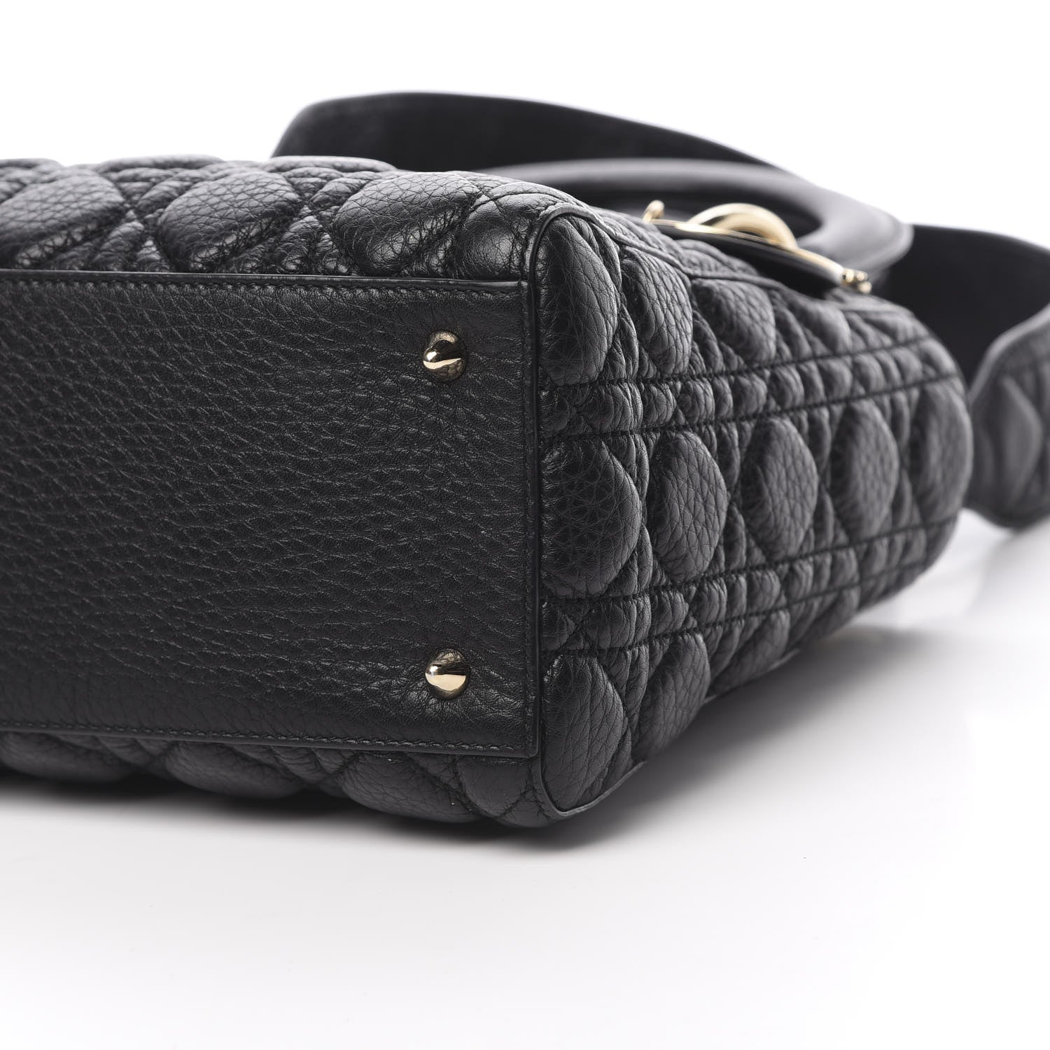 Christian Dior Grained Calfskin Cannage Medium Supple Lady Dior Black 10 of 13