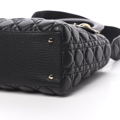 Christian Dior Grained Calfskin Cannage Medium Supple Lady Dior Black 10 of 13