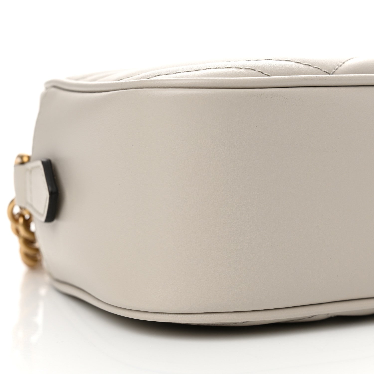 Gucci Calfskin Matelasse Small GG Marmont Chain Shoulder Bag Light Grey 9 of 11