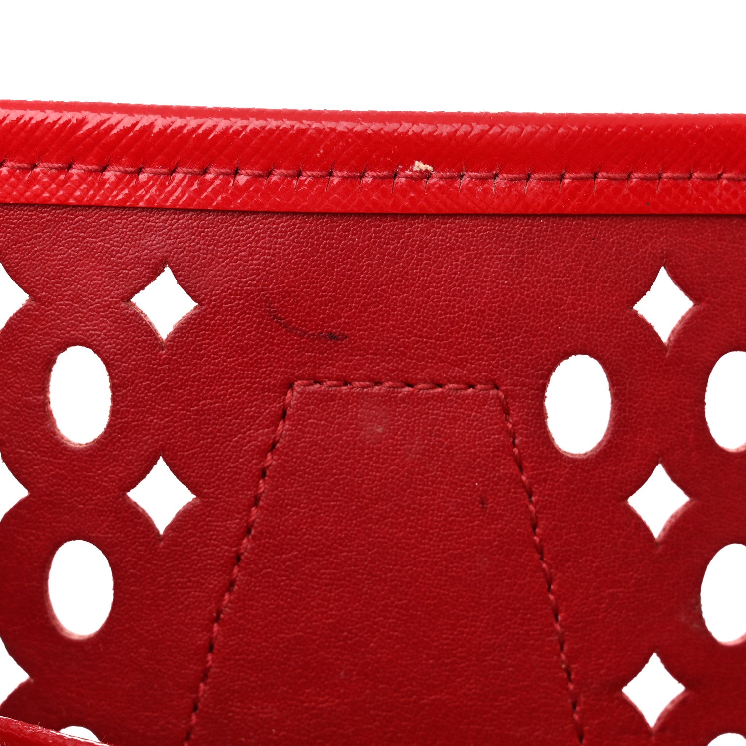 Prada Saffiano Perforated Tote Red 15 of 17