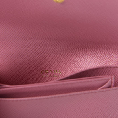 Prada Saffiano Greche Card Holder Peonia Turchese White 6 of 9