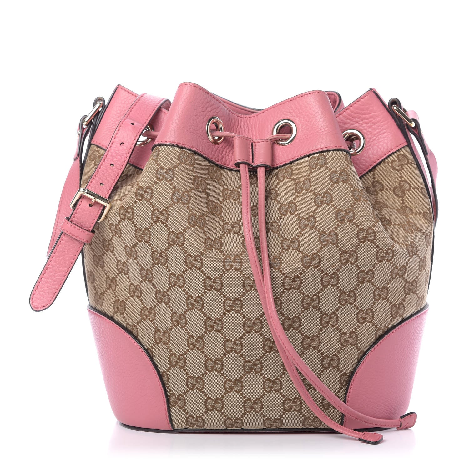 Gucci GG Monogram Calfskin Bucket Bag Pink 1 of 12
