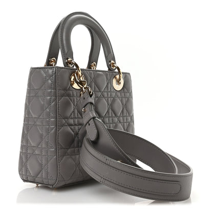 Christian Dior Lambskin Cannage Small Lucky Badges My Lady Dior Grey 3 of 11