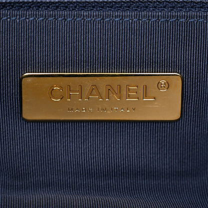 Chanel Goatskin Quilted Large Chanel 19 Flap Dark Blue 6 of 10