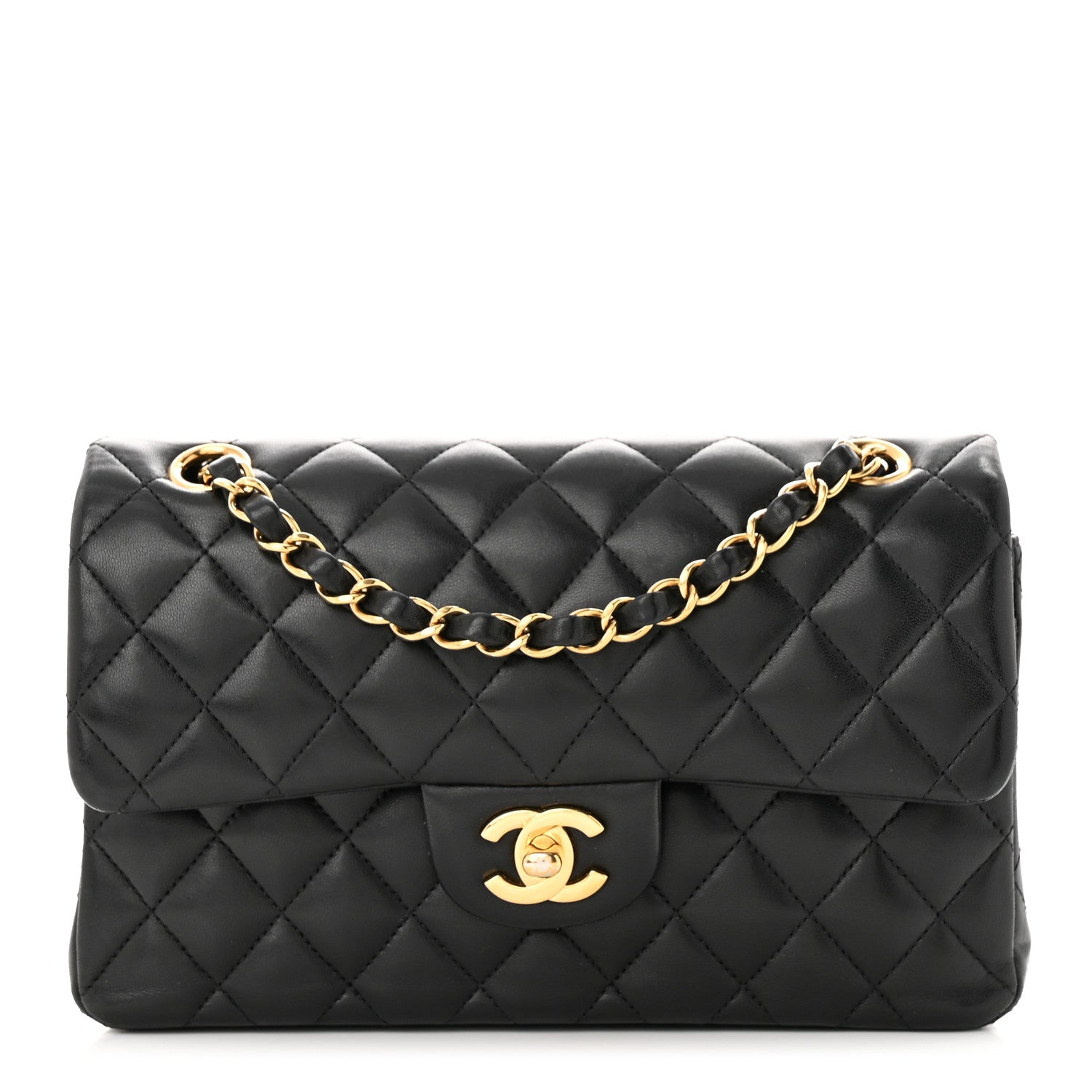 Chanel Lambskin Quilted Small Double Flap Black 1 of 12