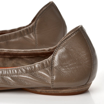 Hermes Glossy Goatskin Carina Ballerina Flats size 37 in Taupe 8 of 10