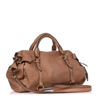 Miu Miu Vitello Medium Bow Bag Brown 2 of 15