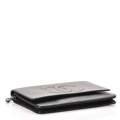 Chanel Caviar Timeless CC Wallet On Chain WOC Black 4 of 12