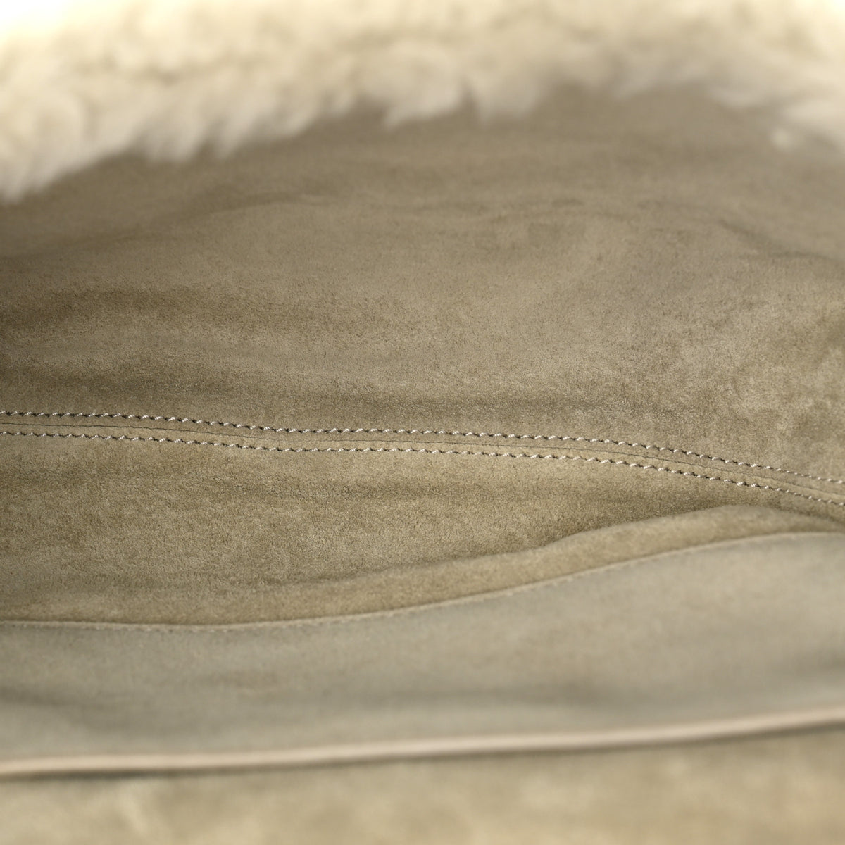Saint Laurent Shearling Calfskin Medium Reversible Monogram Kate Satchel Grey 5 of 10