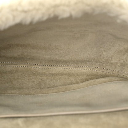 Saint Laurent Shearling Calfskin Medium Reversible Monogram Kate Satchel Grey 5 of 10