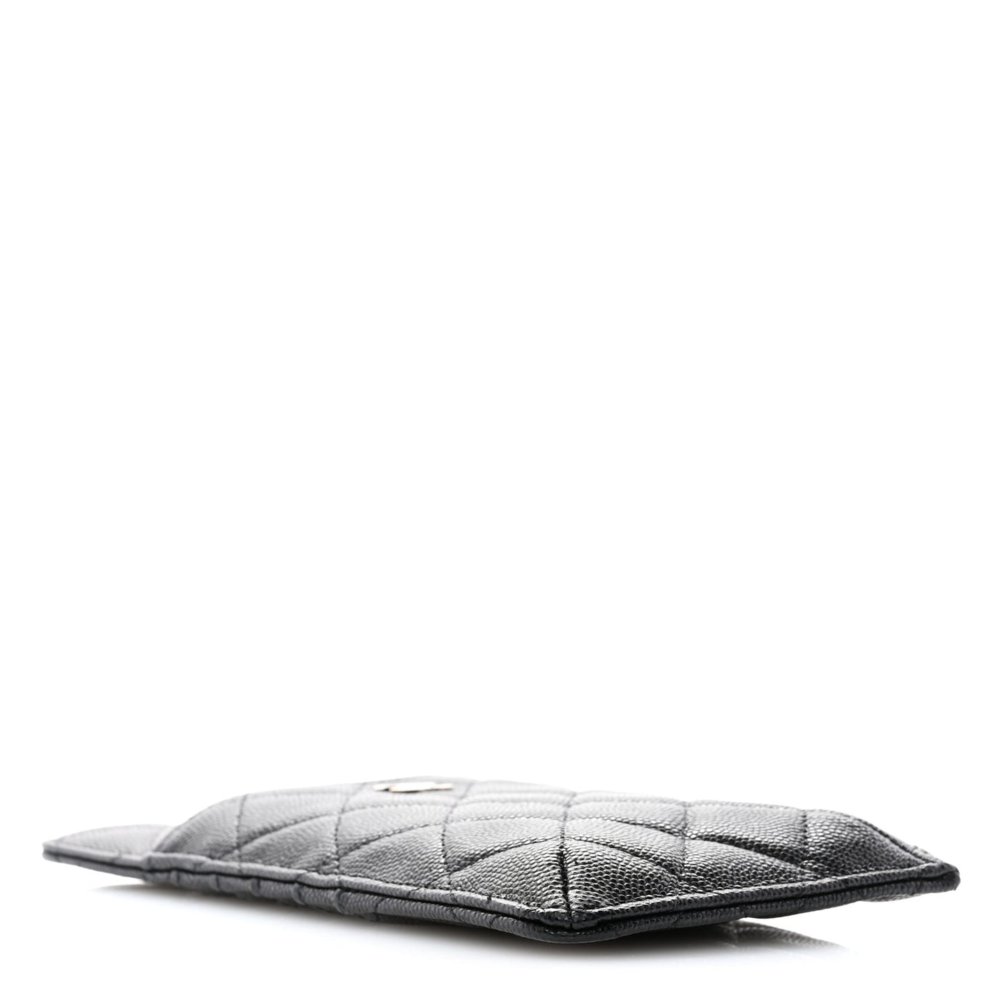 Caviar Quilted Classic Flat Wallet Pouch Black