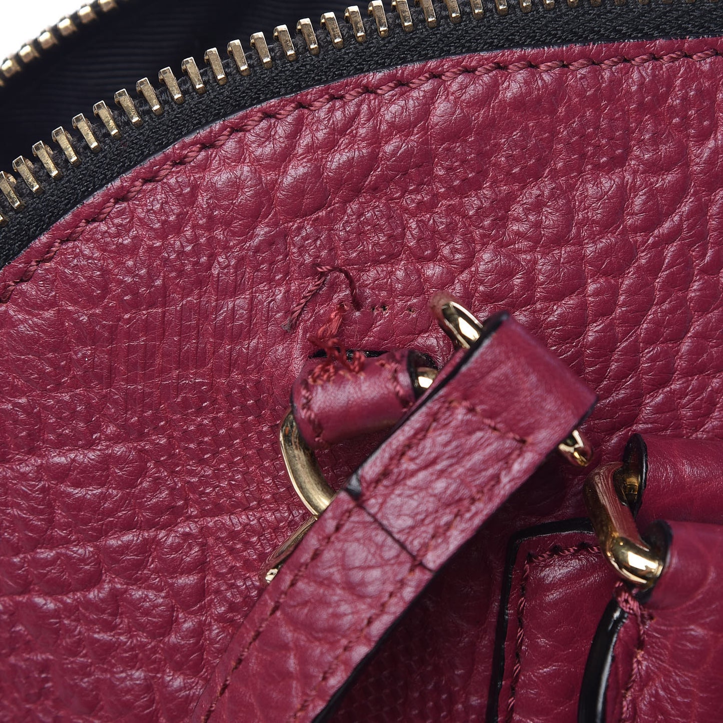 Heritage Grain Check Embossed Small Orchard Bowling Bag Dark Plum
