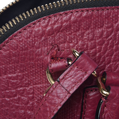 Burberry Heritage Grain Check Embossed Small Orchard Bowling Bag Dark Plum 9 of 11