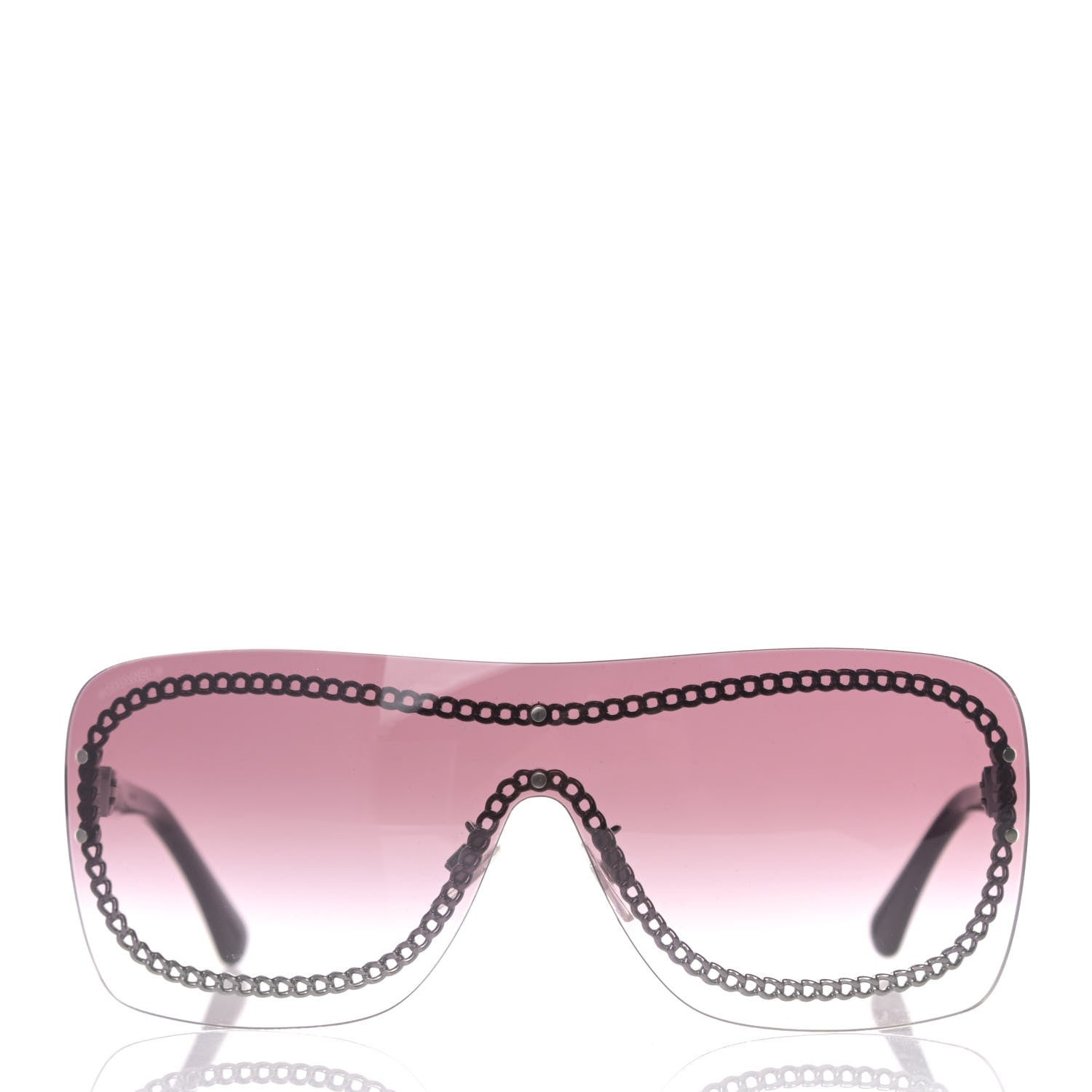 Chanel Rimless Shield Sunglasses 4243 Gradient Pink Black 2 of 6