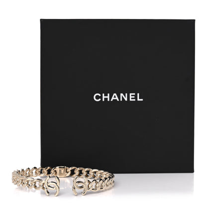 Chanel Metal CC Chain Link Choker Necklace S Gold 5 of 5