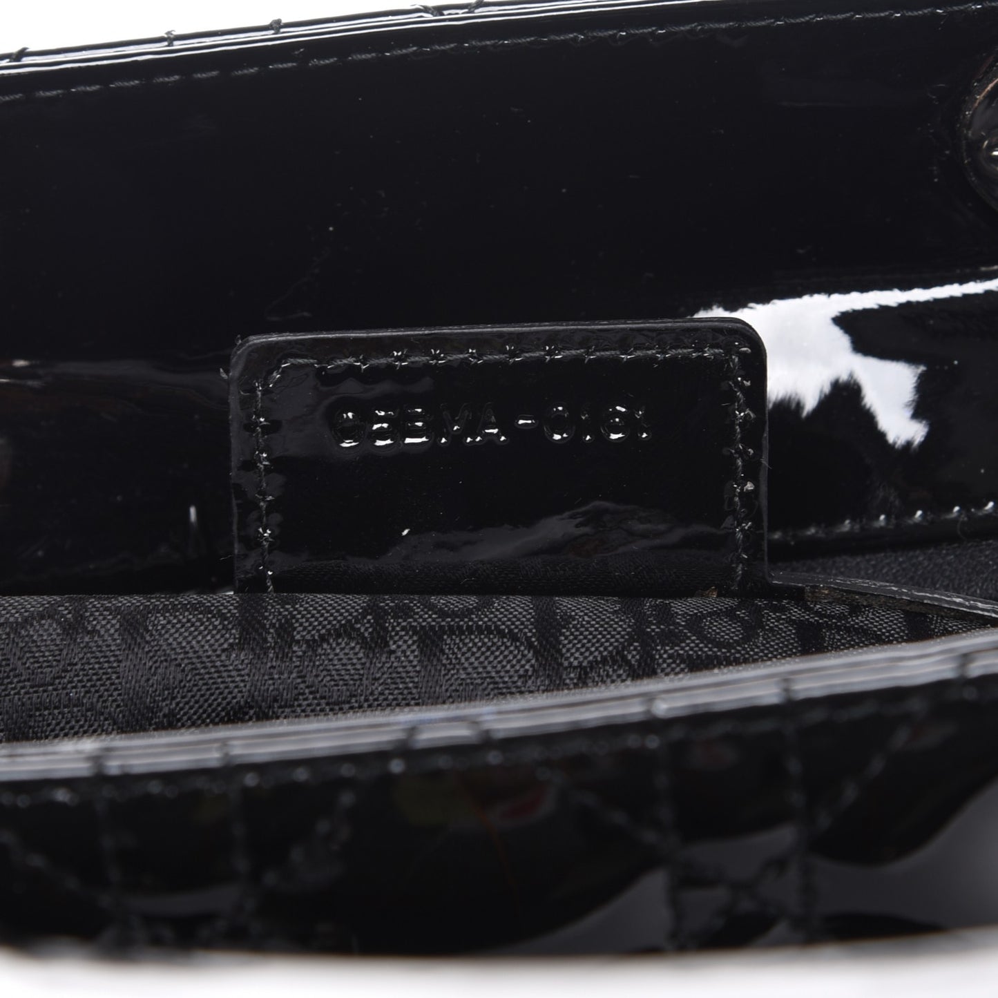 Patent Cannage Large Lady Dior Black