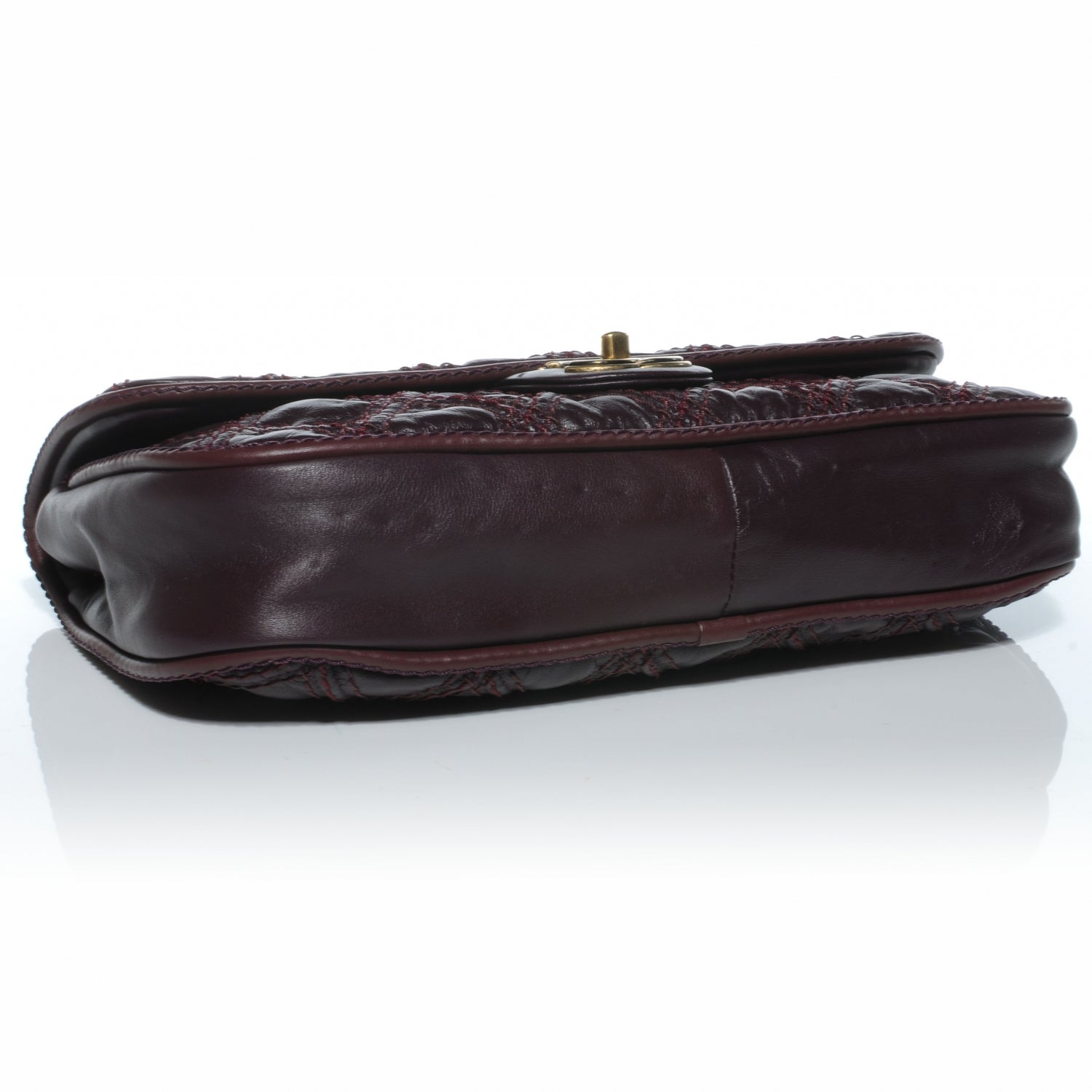 Chanel Calfskin Quilted Stitch Flap Plum 4 of 8