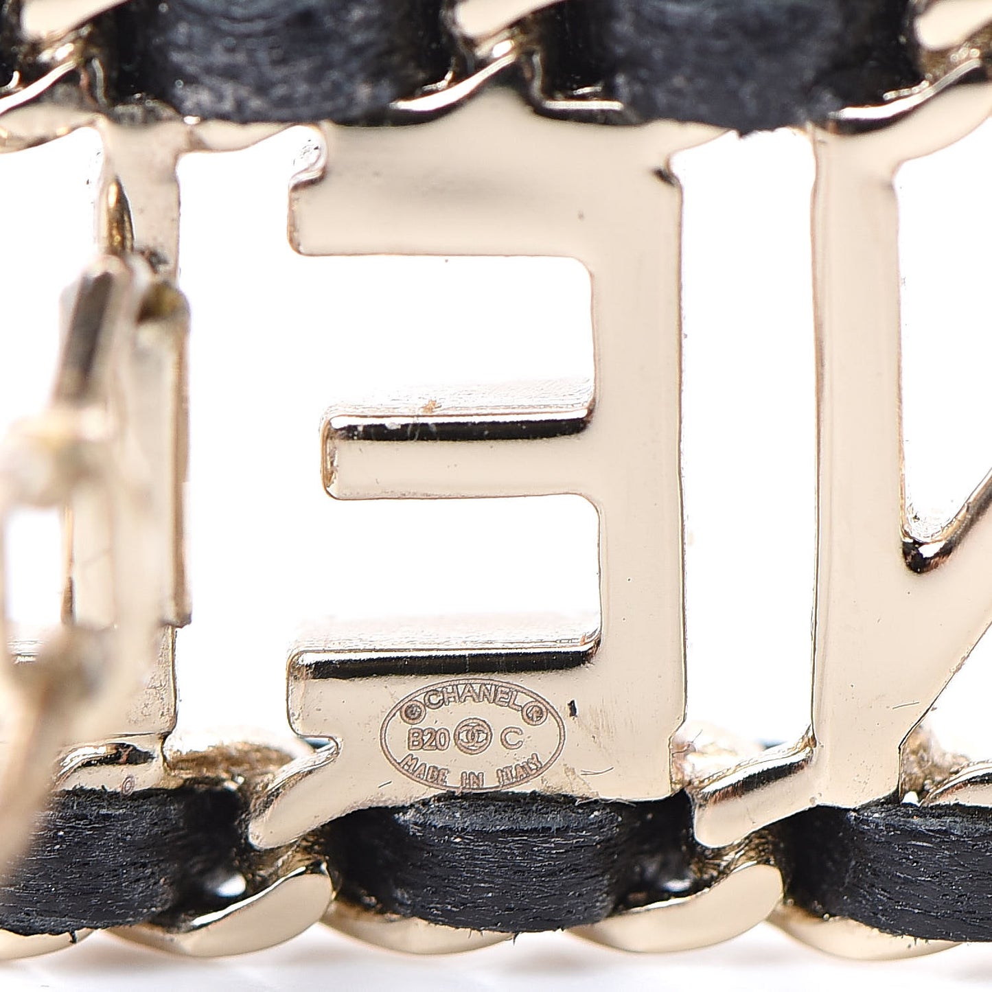 Metal Lambskin Vintage Allure Logo Hair Clip Black Gold