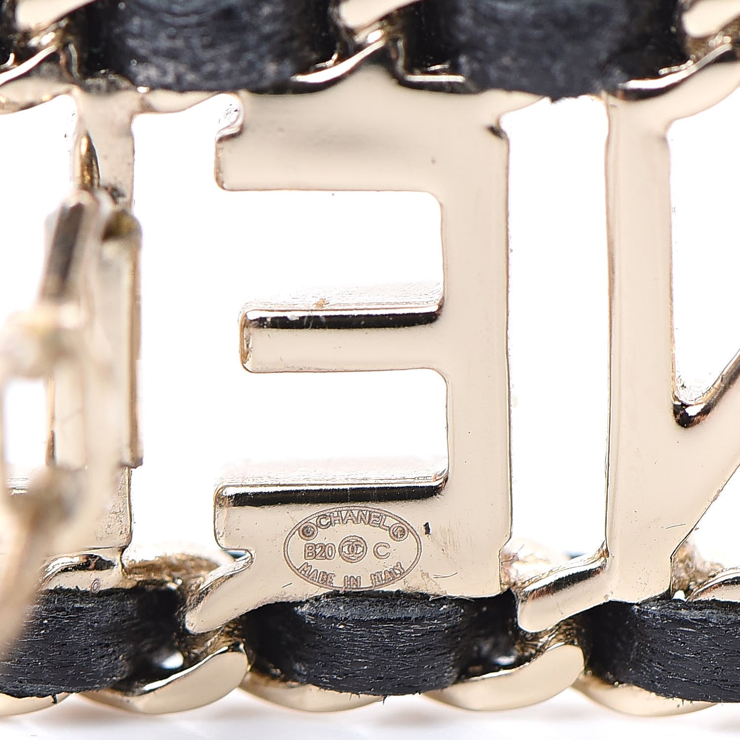 Chanel Metal Lambskin Vintage Allure Logo Hair Clip Black Gold 3 of 4