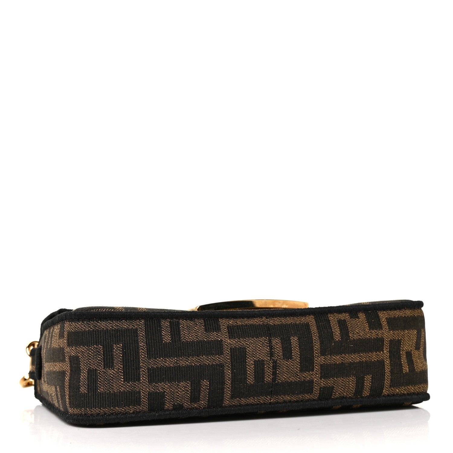 Fendi Fabric Jacquard FF 1974 Mini Baguette Tobacco Moro Black 4 of 8
