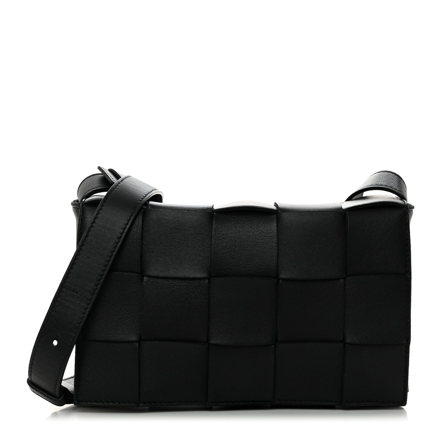 Lambskin Maxi Intrecciato Cassette Crossbody Bag Black