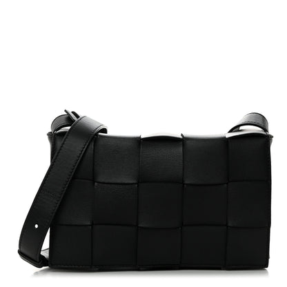 Bottega Veneta Lambskin Maxi Intrecciato Cassette Crossbody Bag Black 1 of 10