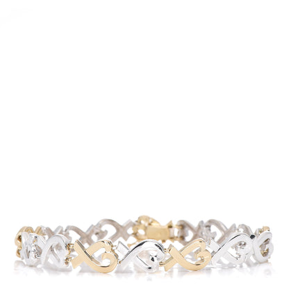 Tiffany 18K Yellow Gold Sterling Silver Paloma Picasso Loving Heart Bracelet 1 of 4