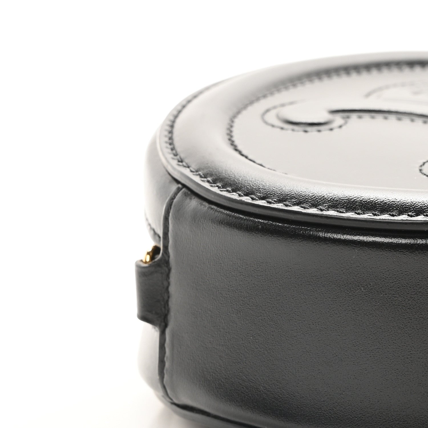 Celine Smooth Calfskin Cuir Small Triomphe Oval Crossbody Purse Black 10 of 11