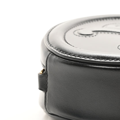 Celine Smooth Calfskin Cuir Small Triomphe Oval Crossbody Purse Black 10 of 11