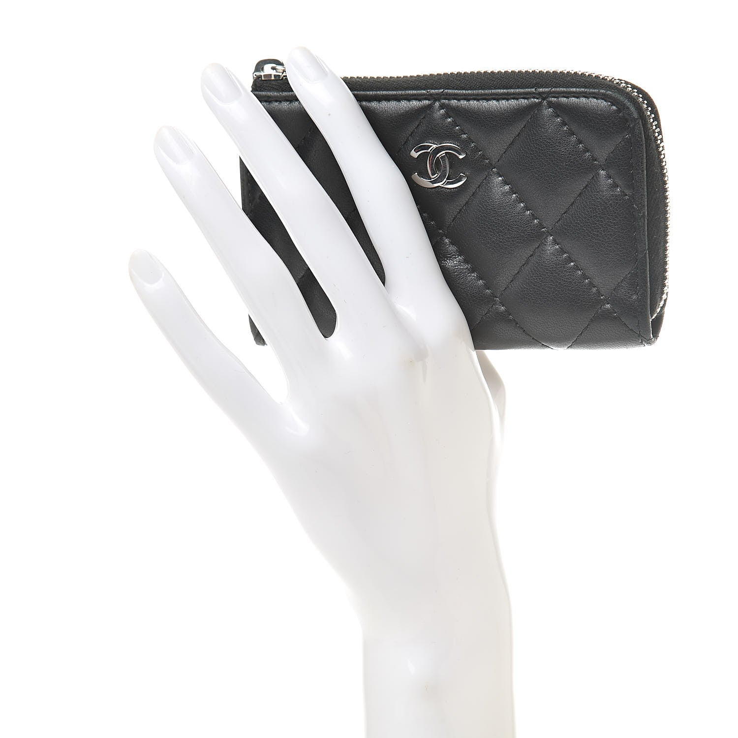 Chanel Lambskin Quilted Key Holder Case Black 2 of 10