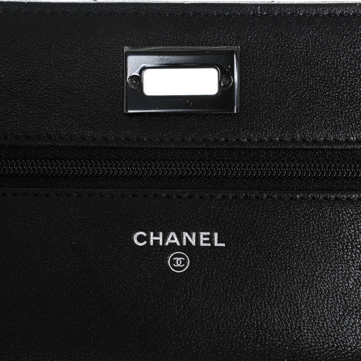 Sheepskin Chevron Quilted Reissue Wallet On Chain WOC So Black