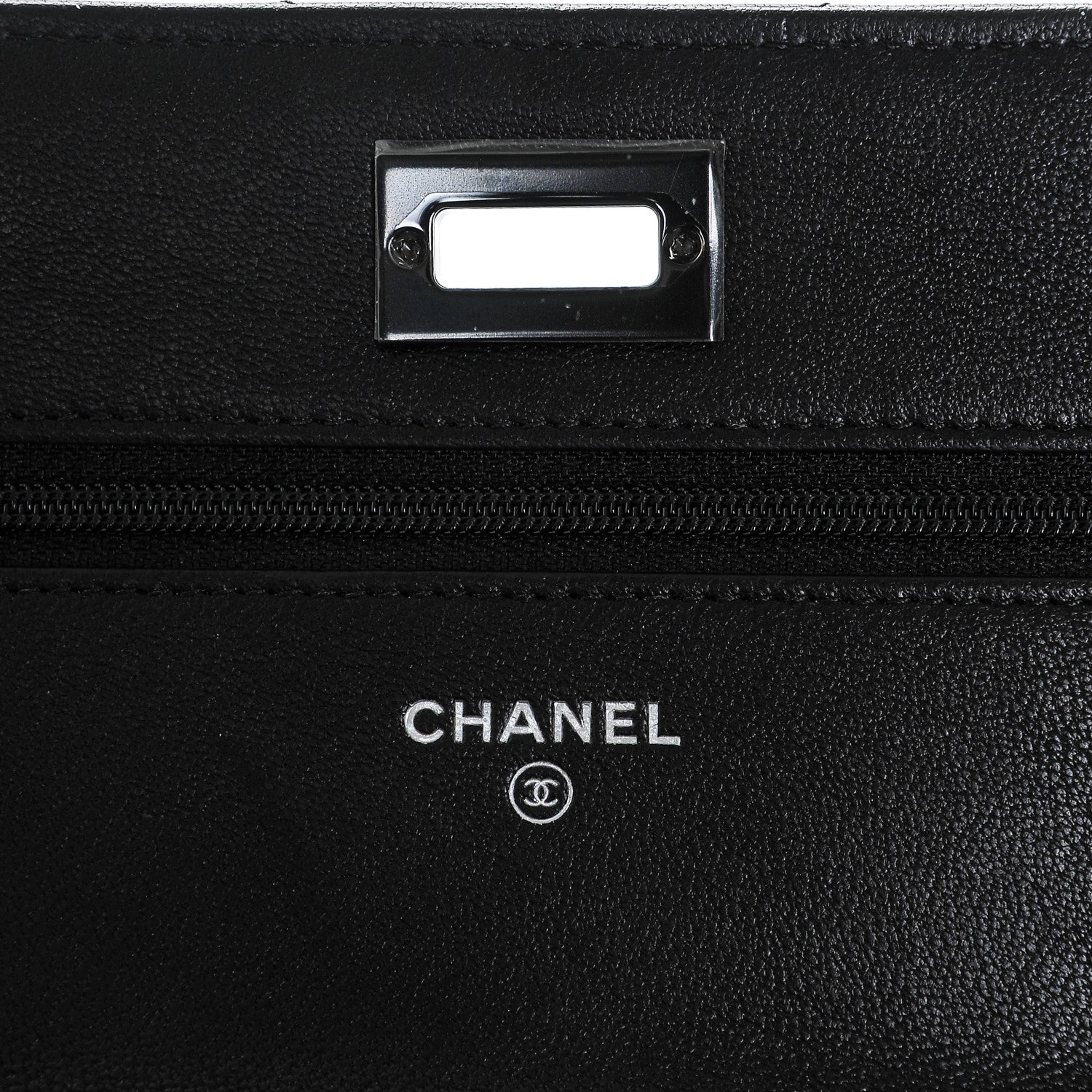 Chanel Sheepskin Chevron Quilted Reissue Wallet On Chain WOC So Black 6 of 8